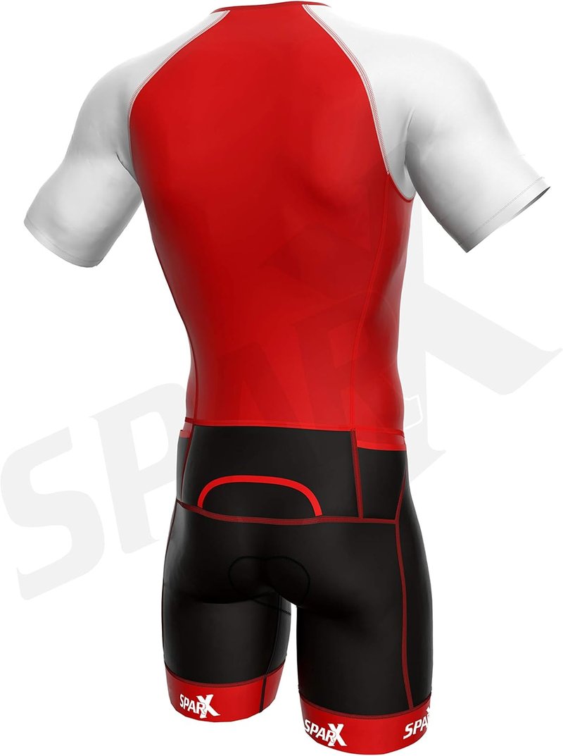 Sparx Men's Elite Aerosuit Triathlon Suit - Short Sleeve Performance Skinsuit for Athletes