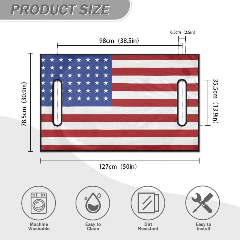 Baxinh American Flag Print Summer Golf Cart Seat Cover Fit for Most Club Car, Anti-hot Golf Cart Seat Protector with Holes, Machine Washable