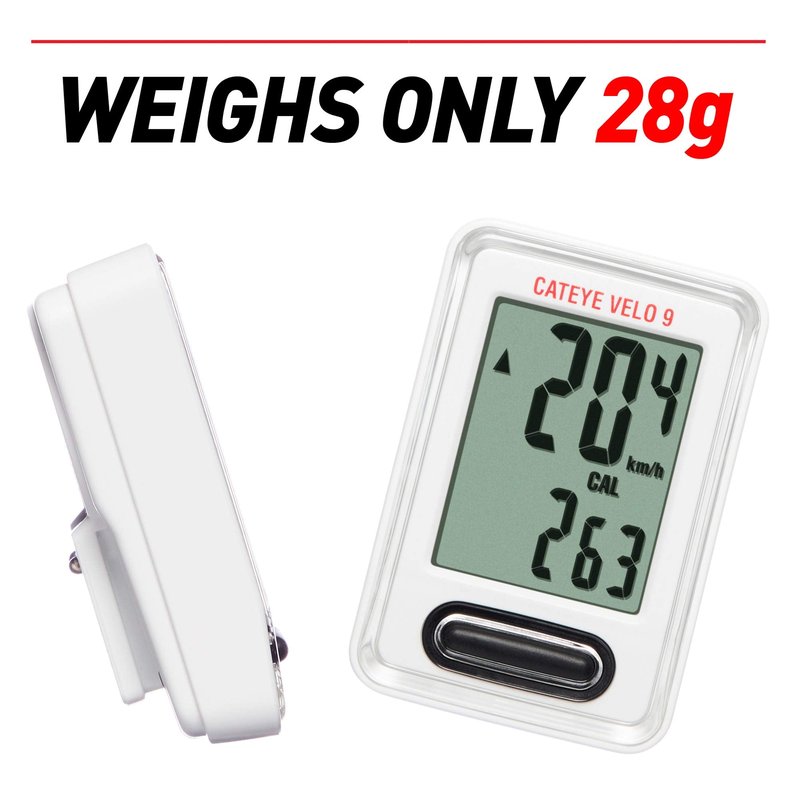 CATEYE Velo 9 Bicycle Computer - White