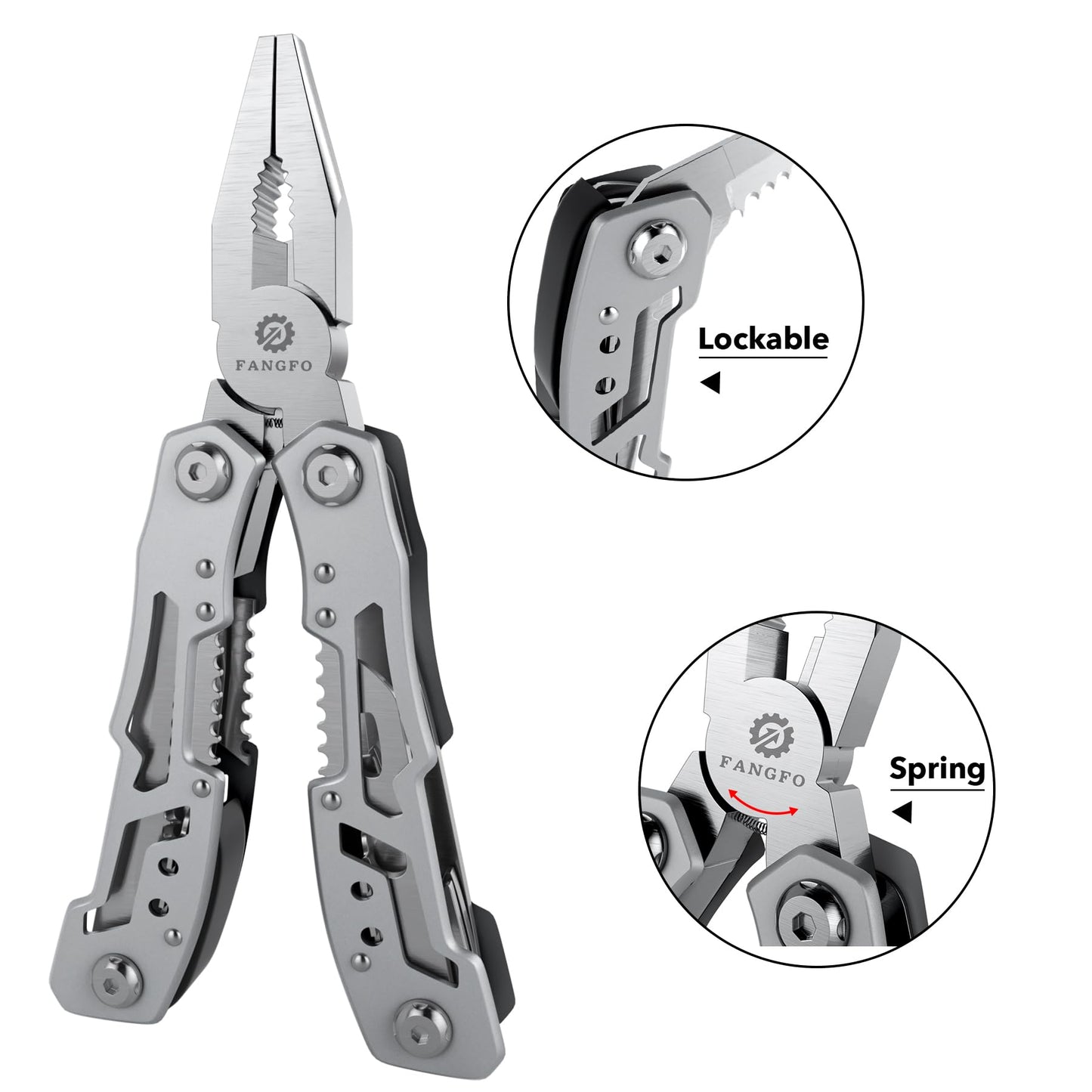 14-In-1 Multitool Pliers，Premium Portable Multi Tool ，with Safety Locking Professional Stainless Steel Multitool Pliers Pocket Knife,Apply to Survival, Camping, Gifts for Dad Husband Boyfriend