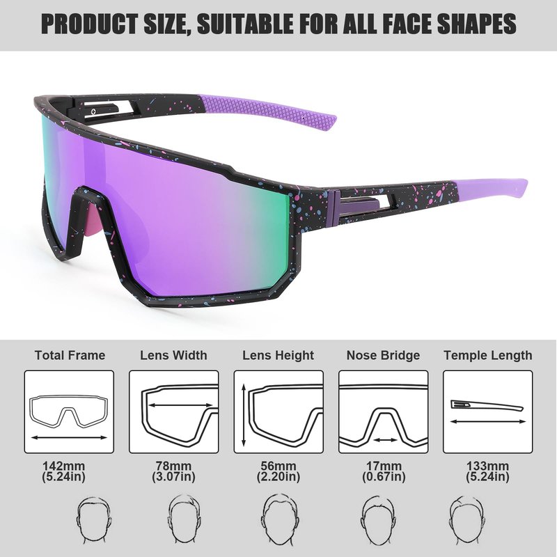 Karsaer Vision Polarized Cycling Riding Glasses Sports Sunglasses Men Women for Moutain Baseball MTB Bicycle