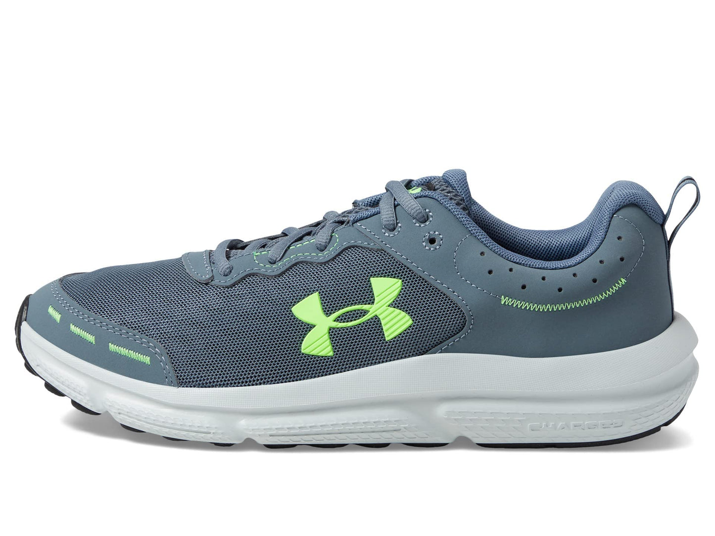 Under Armour Men's Charged Assert 10 Shoes, (100) Gravel/Gravel/Lime Surge, 9.5
