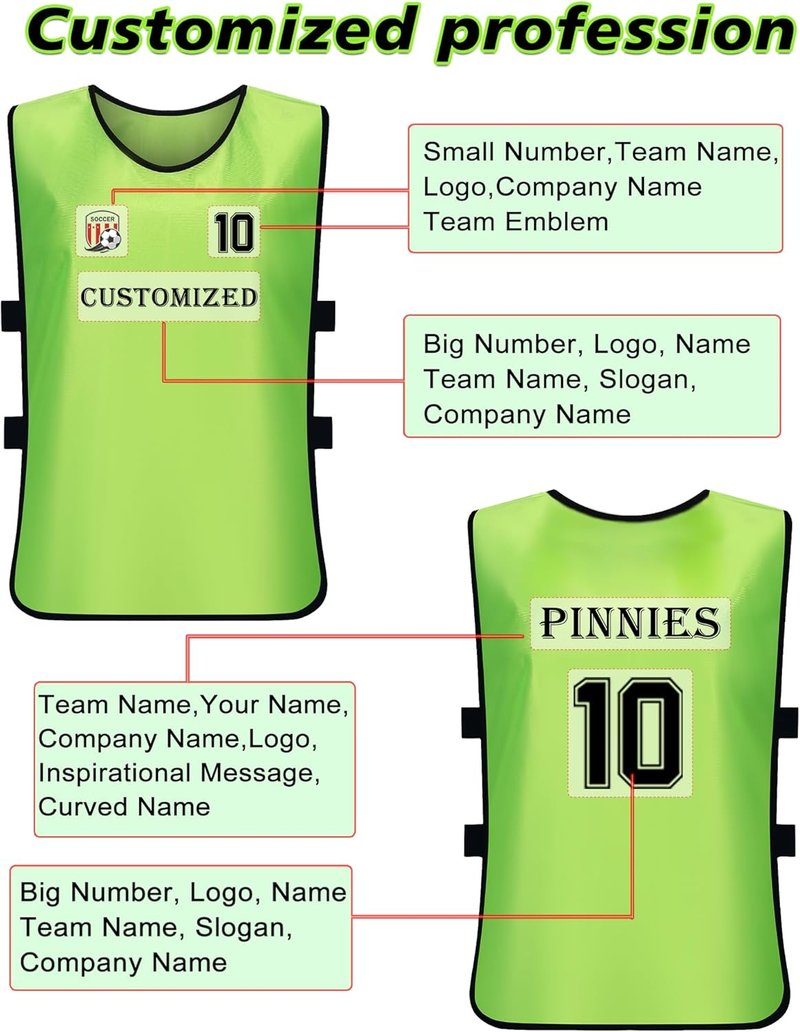 Custom Pinnies Youth Team Sports | Personalized Basketball Practice Jerseys - Add Logo/Text/Number