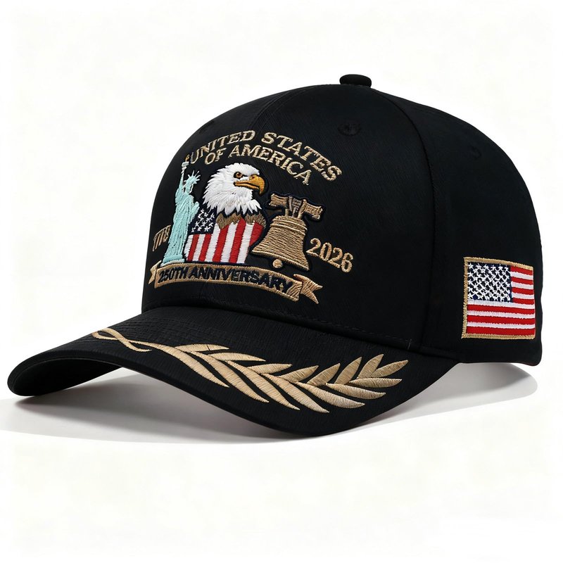 KKilicy 250 Anniversary USA Hat 250 Anniversary USA Merchandise Adjustable Embroidered Patriotic Hat Baseball Caps Black