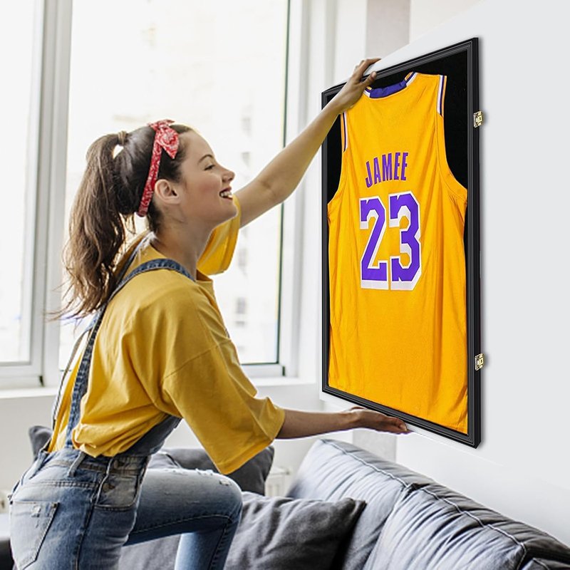 Jersey Shadow Box Display Case - 98% UV Protection, Acrylic Frame for Football & Basketball Jerseys | 1 Pack