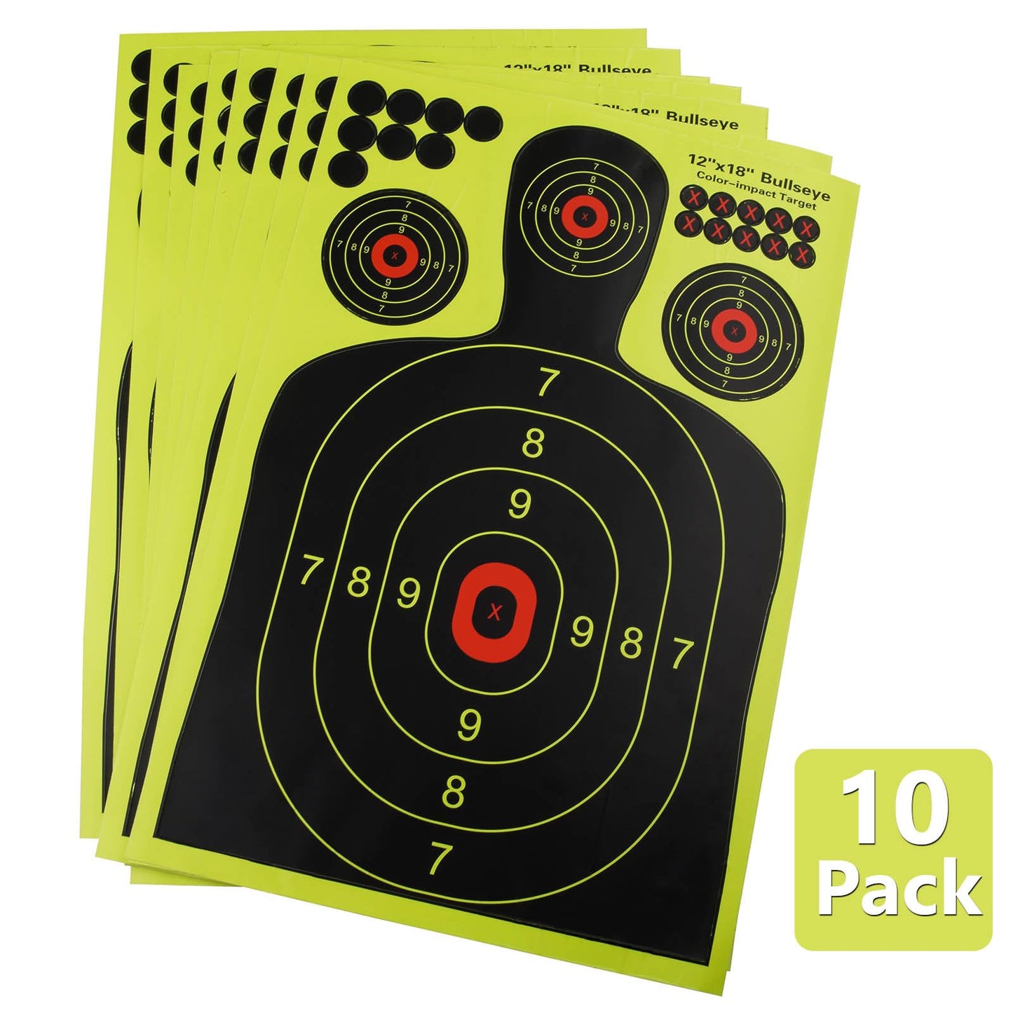 SKLK-SEL 12x18 inch Silhouette Splatter Targets -Easily See Your Shots Burst Bright When Hitting Target for BB Guns, airguns, Rifles, Indoor and Outdoor Ranges -10 Pack