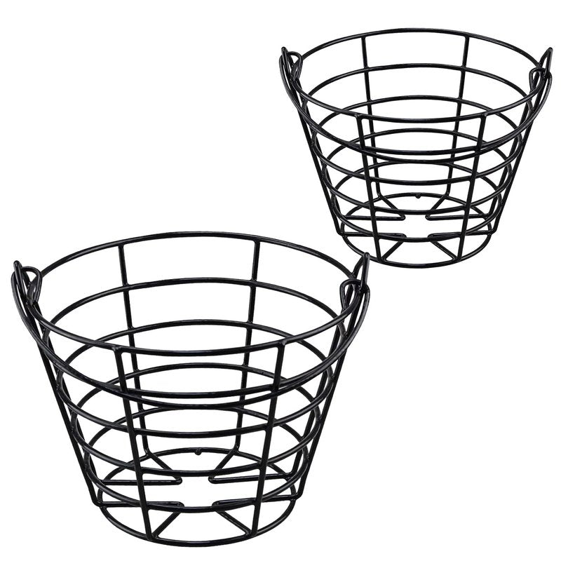 Crestgolf 2PCS Stainless Metal Golf Basket Golf Ball Container Ball Bucket (2 Pack)