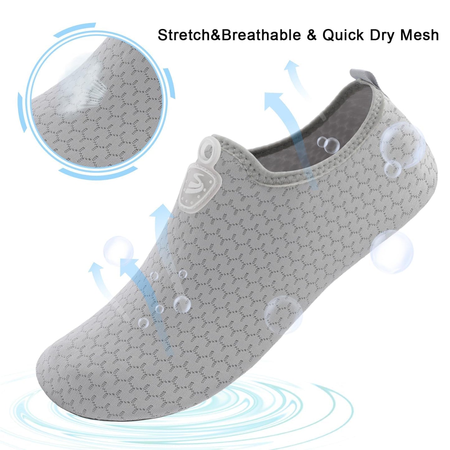 Spesoul Womens Mens Water Shoes Quick Dry Beach Swim Shoes Barefoot Aqua Socks Outdoor Sand Socks for Pool River 7-8 Women/5.5-6.5 Men