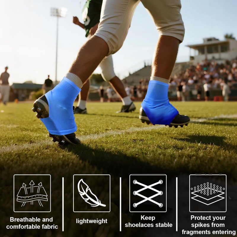Spats Football Cleat Covers - Keeps Dirt/Turf Debri Out - Cleat Sleeves for Soccer, Lacrosse - Youth & Adult (Black, Medium)