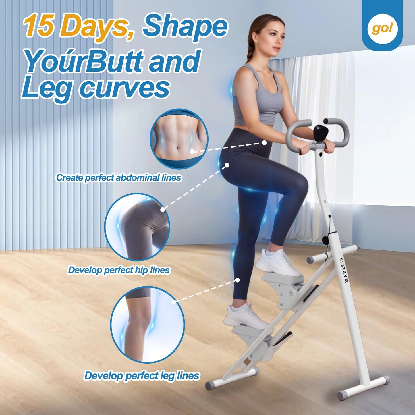 Steppers for Exercise at Home, Vertical Climber Workout Machine, Stair Climber for Full Body Workout with Adjustable Handlebar, Perfect for Women Men (White)
