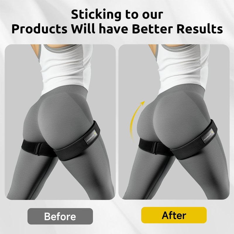 MANUEKLEAR Non-Slip Blood Flow Restriction Bands for Thighs, BFR Booty Bands for Women Glutes Leg, Adjustable Occlusion Thigh Bands for Workout Leg & Hip