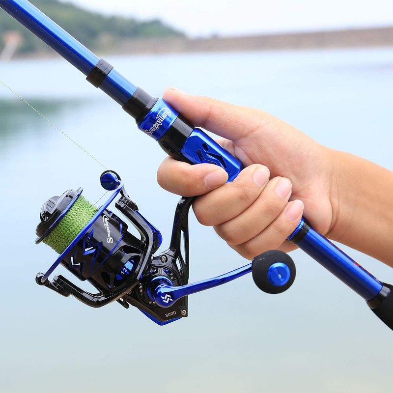 Sougayilang Fishing Rod and Reel Combo - 24 Ton Carbon Fiber, Portable Telescopic Spinning Rod for Saltwater & Freshwater Fishing