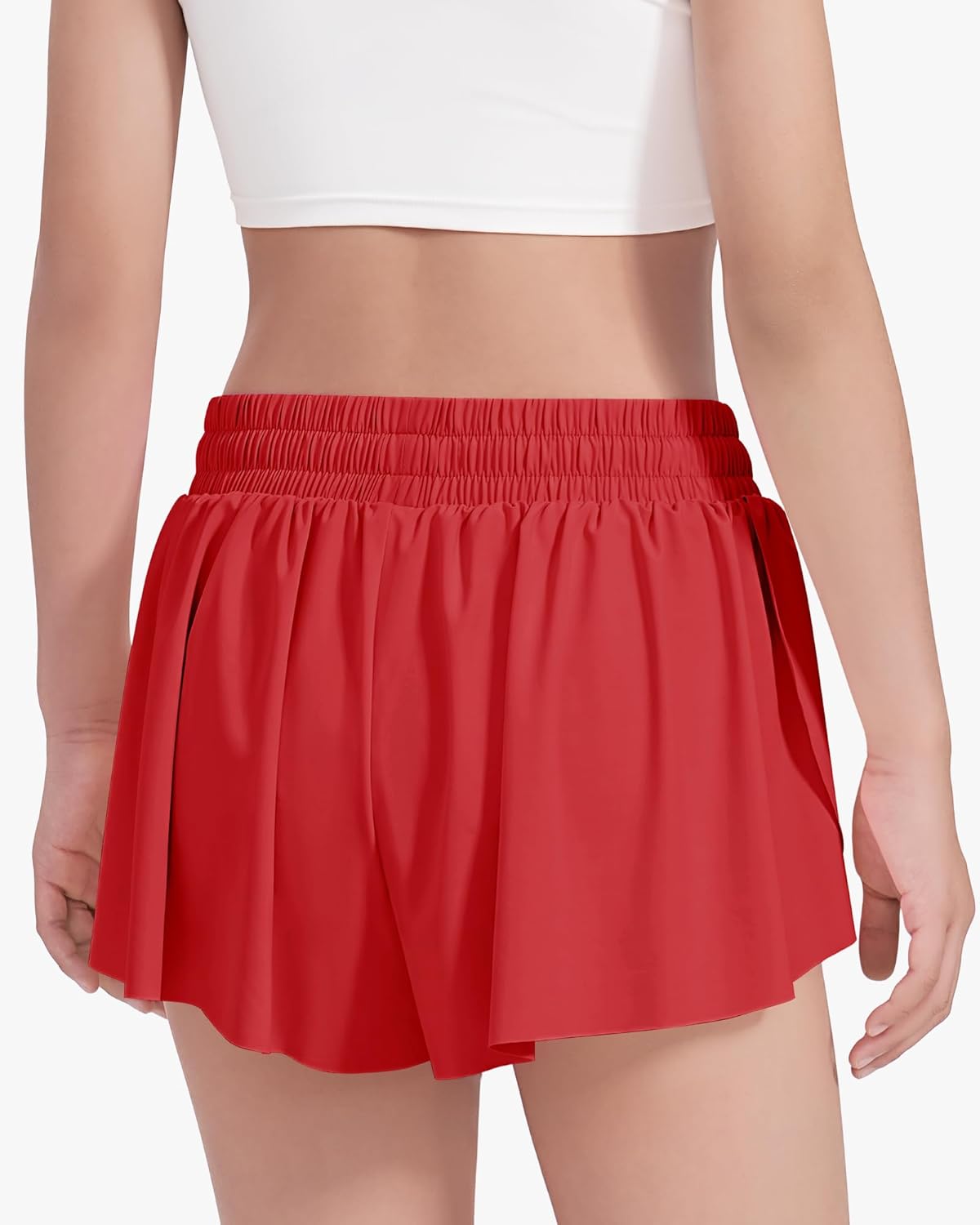 Girls Butterfly Athletic Shorts - Flowy Running & Dance Shorts for Ages 5-14 | Comfortable Fit