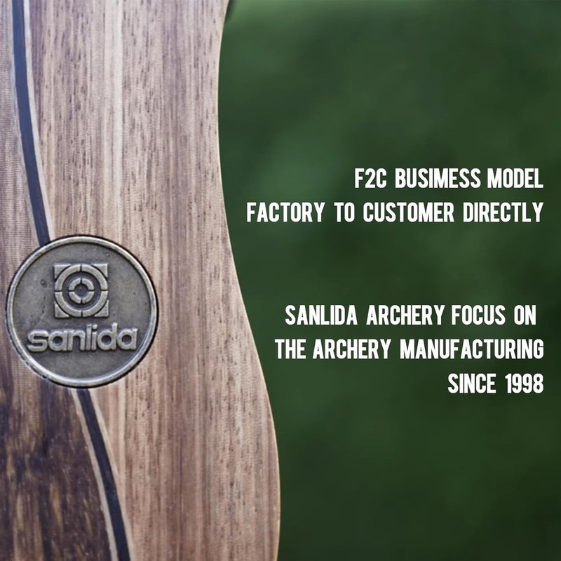 Sanlida Eagle X9 Recurve Bow Set - 58-Inch Wooden Takedown Bow for Adults | 25-60 Lbs, Perfect for Hunting and Practice