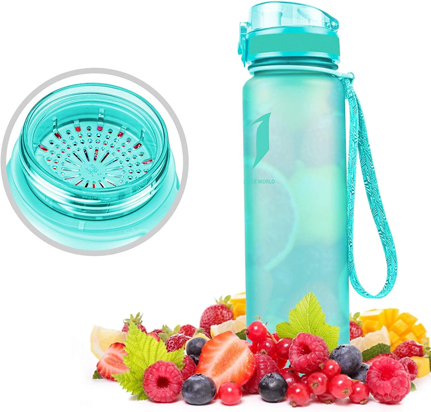 Super Sparrow Water Bottle - 17 oz - BPA & Toxic Free Tritan Water Bottles - One Touch Opening - Leak-proof Plastic Bottle - Kids Water Bottle for Office, Gym, Outdoor, Sports