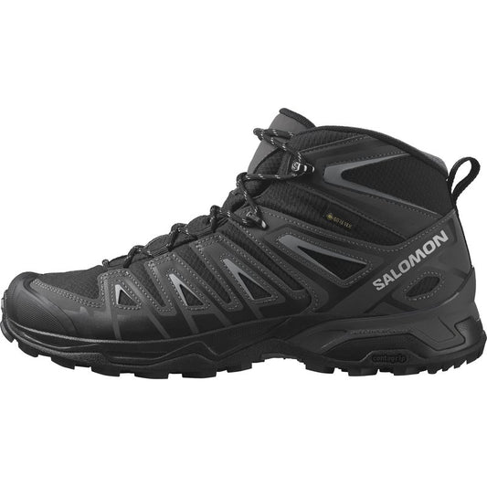 SALOMON X Ultra Pioneer Mid Gore-Tex Women's Outdoor Shoes, Waterproof, Secure foothold, and Stable & cushioned, Black Magnet Monument, 10.5 US
