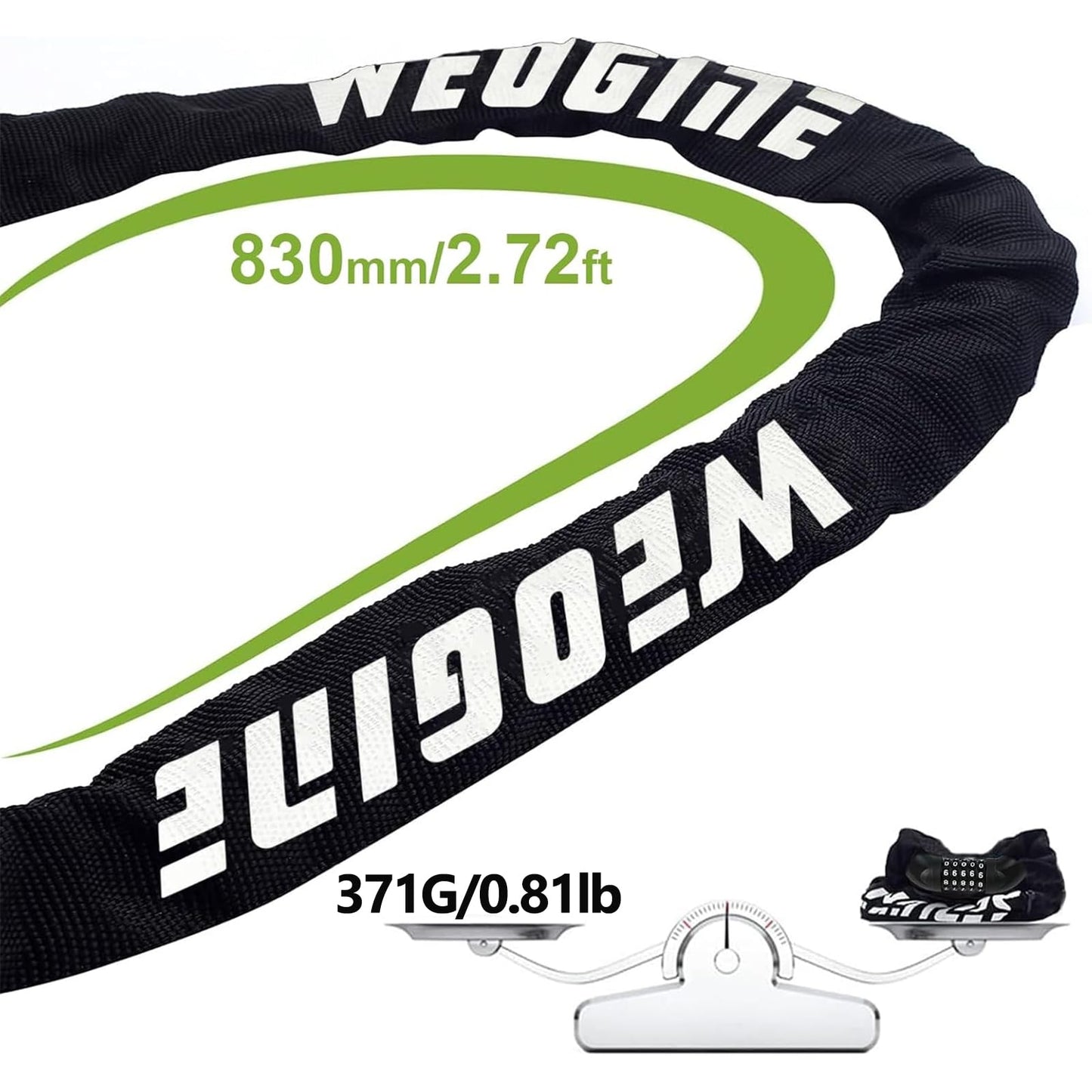 Bike Lock with Numbers and high Security Level, Bike Chain Lock, Bicycle Locks, 5 Digit Combination Lock for Bike, Bicycle, Scooter, Motorcycle, Door, Gate, Fence