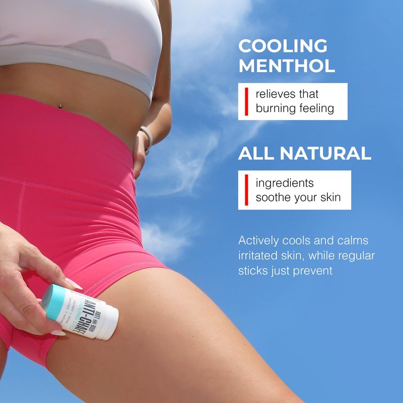 Bossman Butt & Body Cooling Anti-Chafe Stick with Menthol, 1.7 oz. – Unisex No Chafing Stick for Thighs, Underarms, Feet, Butt – Preventing, Moisturizing, Repairing, Portable – Made in USA
