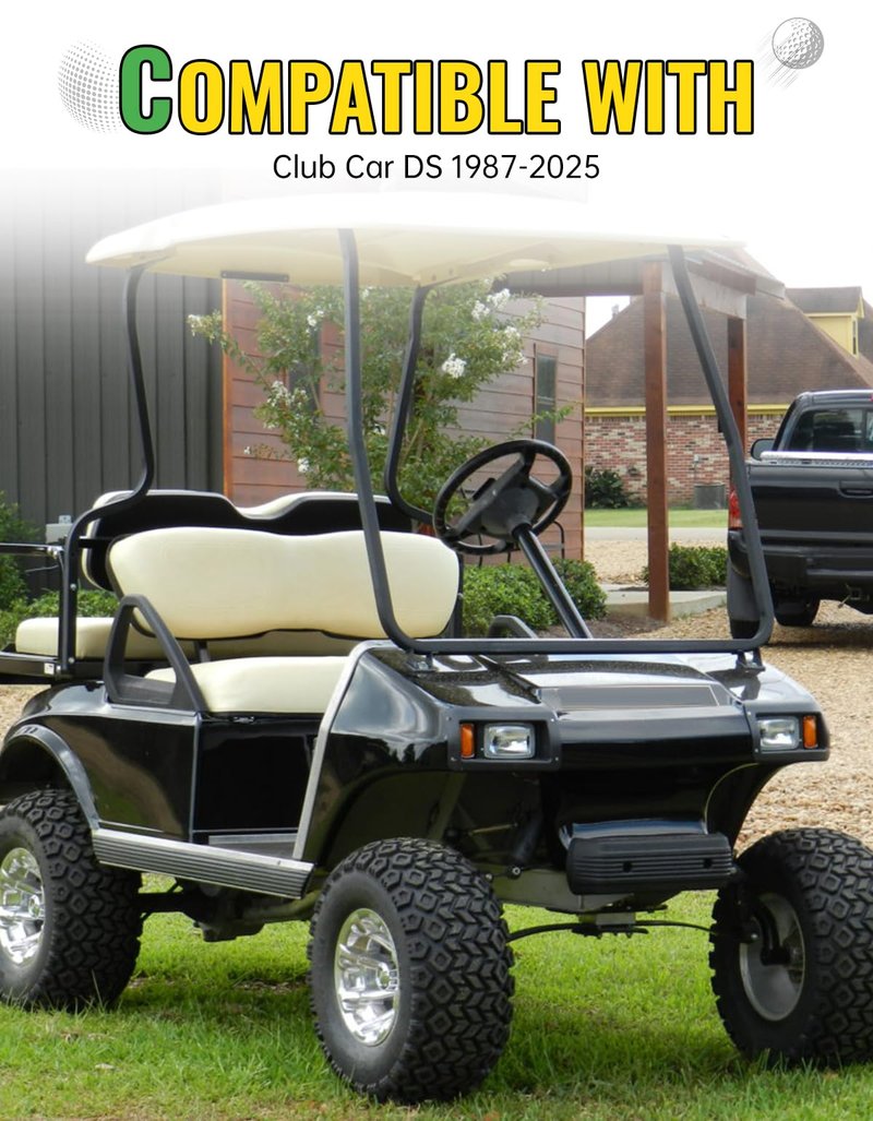 Heavy Duty Plastic Scuff Guard Pad Rear Seat Step Cover Compatible with Club Car DS Golf Cart 1981+ Accessories, Protection Panel, OEM #101706702 2pcs (Driver & Passenger Side)