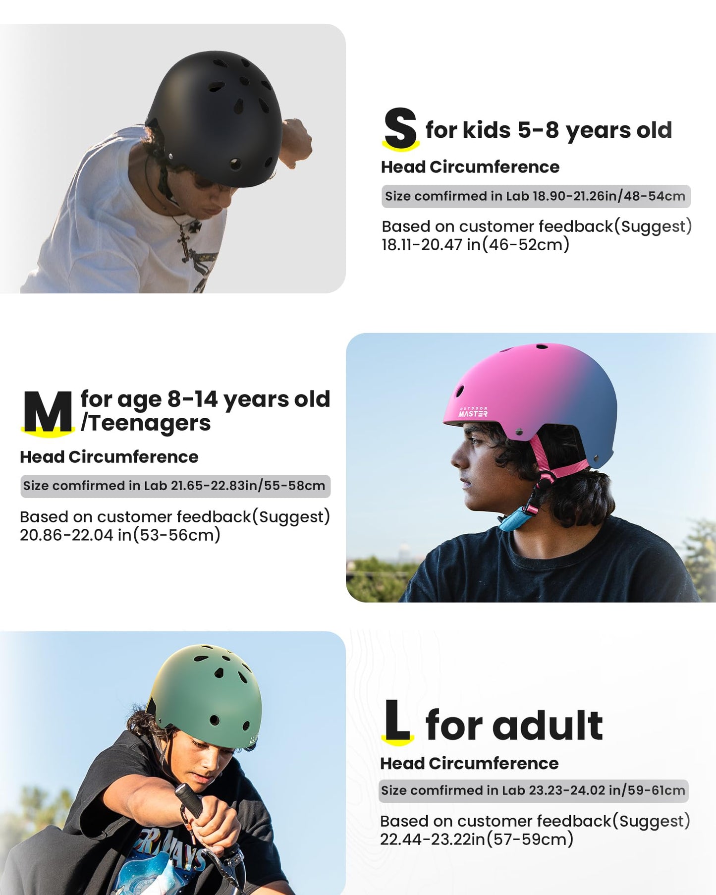 OutdoorMaster MIPS Skateboard Helmet - Two Removable Liners Ventilation Multi-Sport Scooter Roller Skate Inline Skating for Kids, Youth & Adults