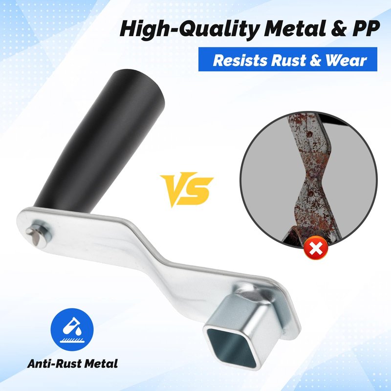 Colaxi Tensioner Handle Hand Crank Easy Installation Professional Accessory Tensioning Device Handle for Tennis Net Pole, Gym, Style A Silver with Black Handle