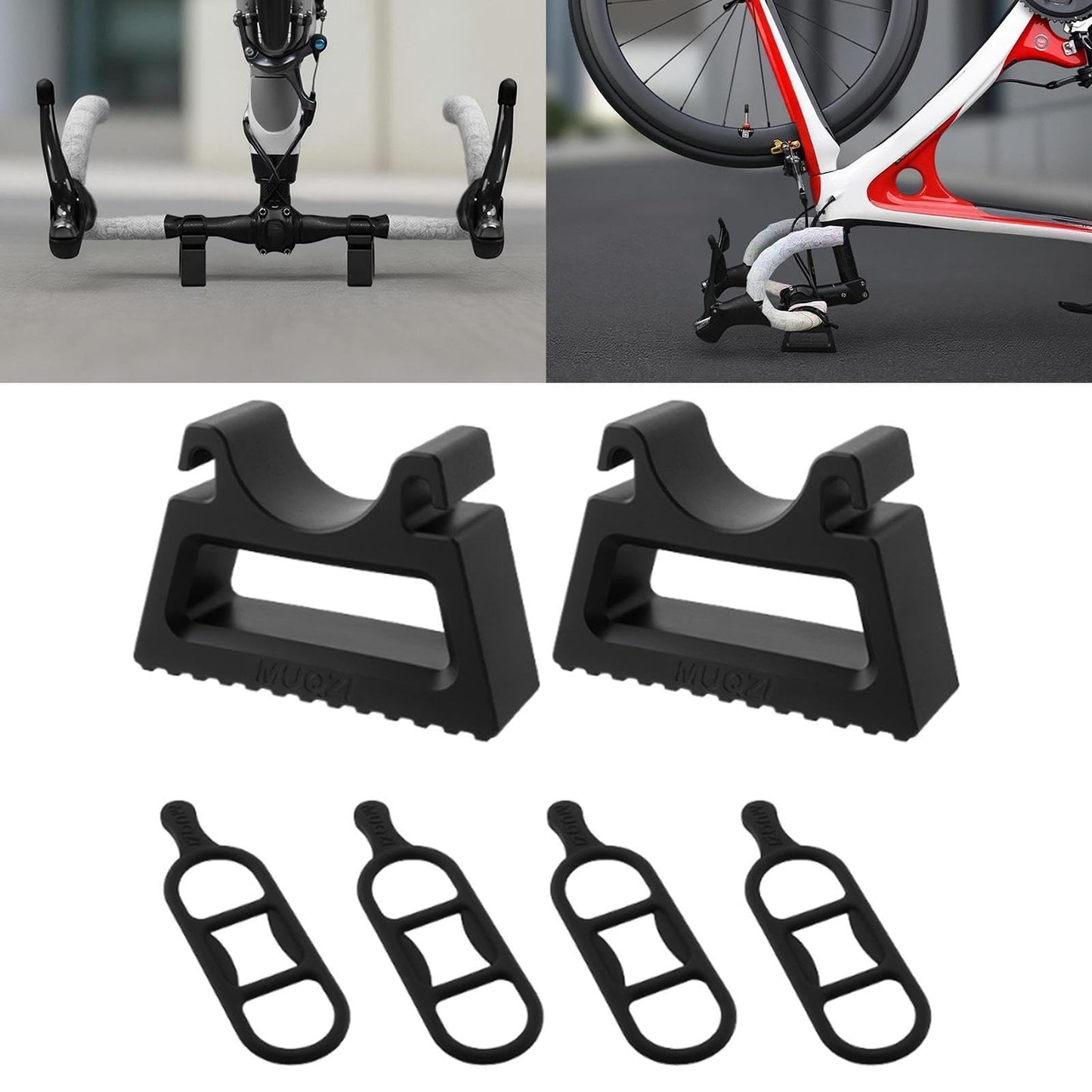 Colaxi 1 Pair Bike Handlebar Stand, Bike Handlebar Bracket Mount Holder, Lightweight Bike Repair Stand, Bicycle Handlebar Clamp fit for 29~34mm Grips