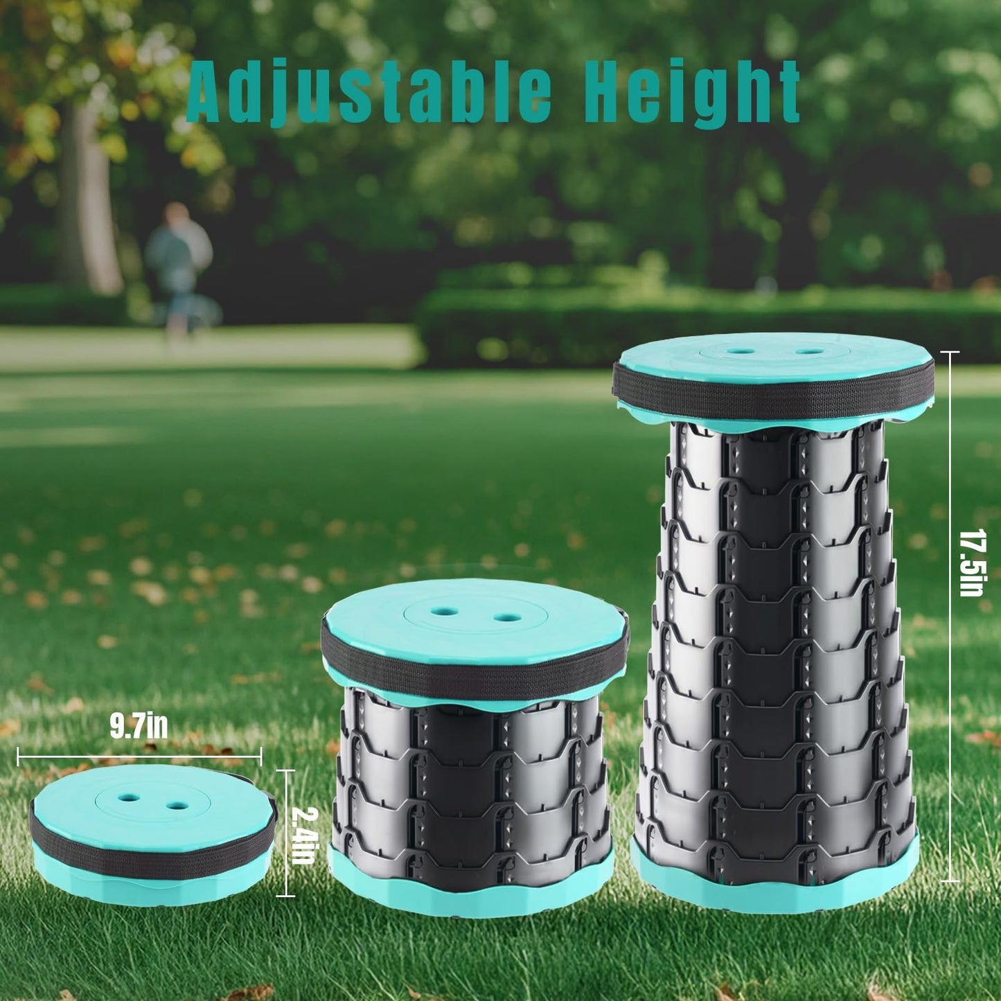 Lizhluzh Collapsible Stool Thickened, Portable Foldable Chair, Retractable Stool for Fishing, Portable stools for Adults Hiking Tours, BBQ, Parties, Camping Stools Outdoor Activities