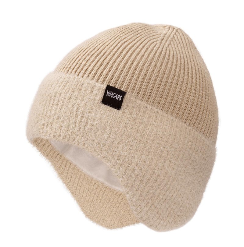 Wmcaps Winter Fleece Line Beanie Hats with Earflap for Men Women, Outdoor Warm Thermal Knitted Stocking Caps Blue