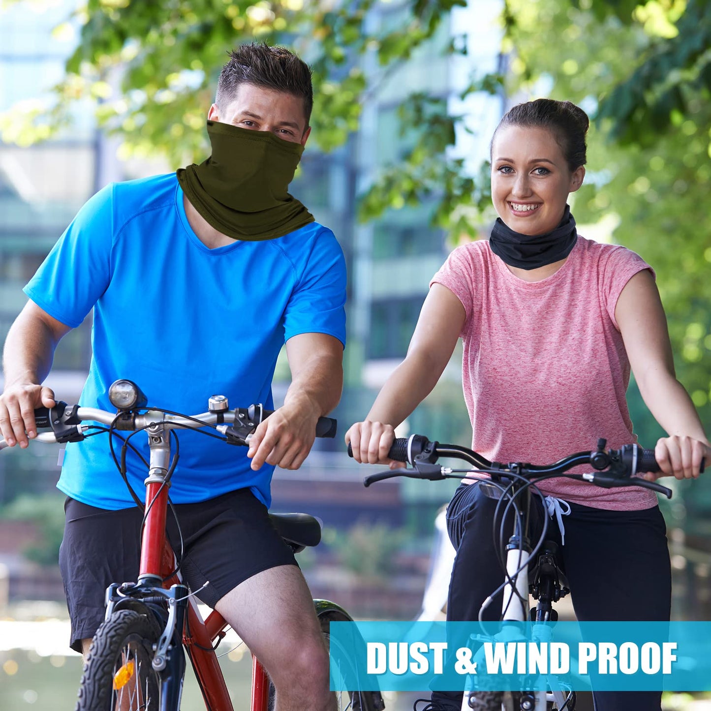 Fivali 6 Pack Neck Gaiter Face Mask: Cooling Windproof Breathable Bandana