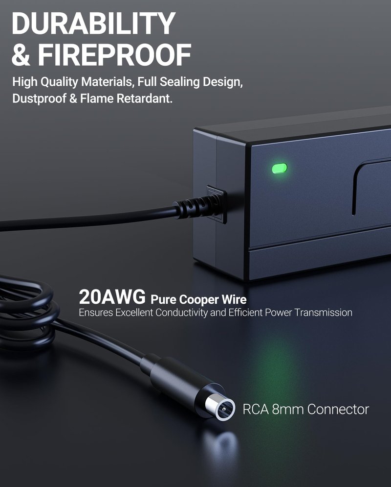 SAYSOLAK 42V 2A Charger for VOLPAM, Okai Electric Scooter, Compatible with VOLPAM SP06 SP03 SPT7 SP06 GS & Okai Neon Lite EA10, ES10, ES20, ES50B, ES520B Scooters, 9.8Ft Power Adapter for 36V Battery
