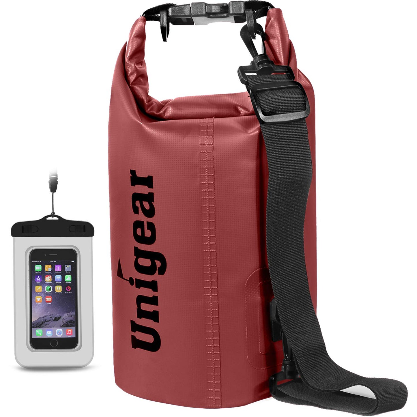 Dry Bag Sack, Waterproof Floating Dry Gear Bags for Boating, Kayaking, Fishing, Rafting, Swimming, Camping and Snowboarding (Red, 5L)