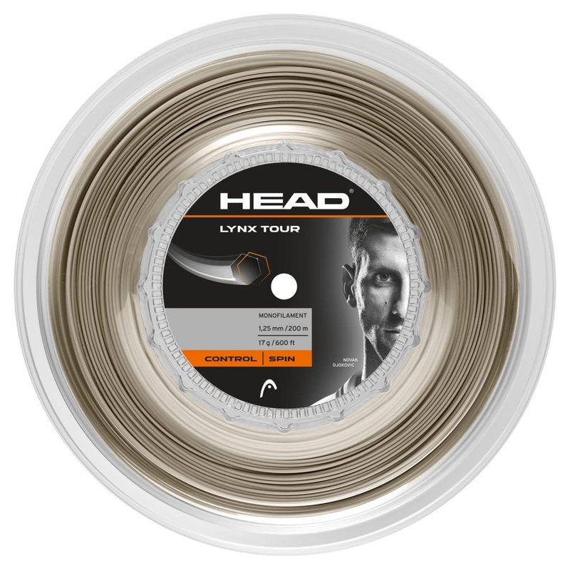 HEAD Lynx Tour Tennis Racket String 660 Feet Reel - Monofilament Racquet String, 16 Gauge, Champagne