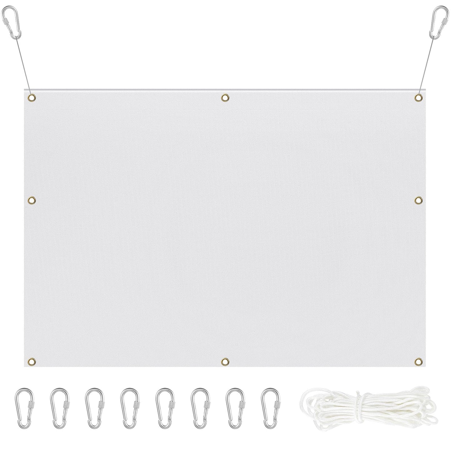 Silipull Archery Backstop Netting Heavy Duty with Rope and Hooks Slingshot Archery Net for Backyard Shooting Accessories(5 ft X 10 ft X 4 Mm, 65 Lbs,White)