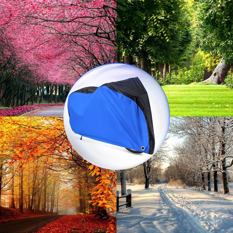 190T Bicycle Cover Roctee Waterproof Dust Resistant Anti-UV Mountain Road Bike Cover Cycle Cover with Storage Bag, 78.7''(L) * 27.6''(W) * 43.3''(H) for XL Size, Portable & Durable(Black & Blue)