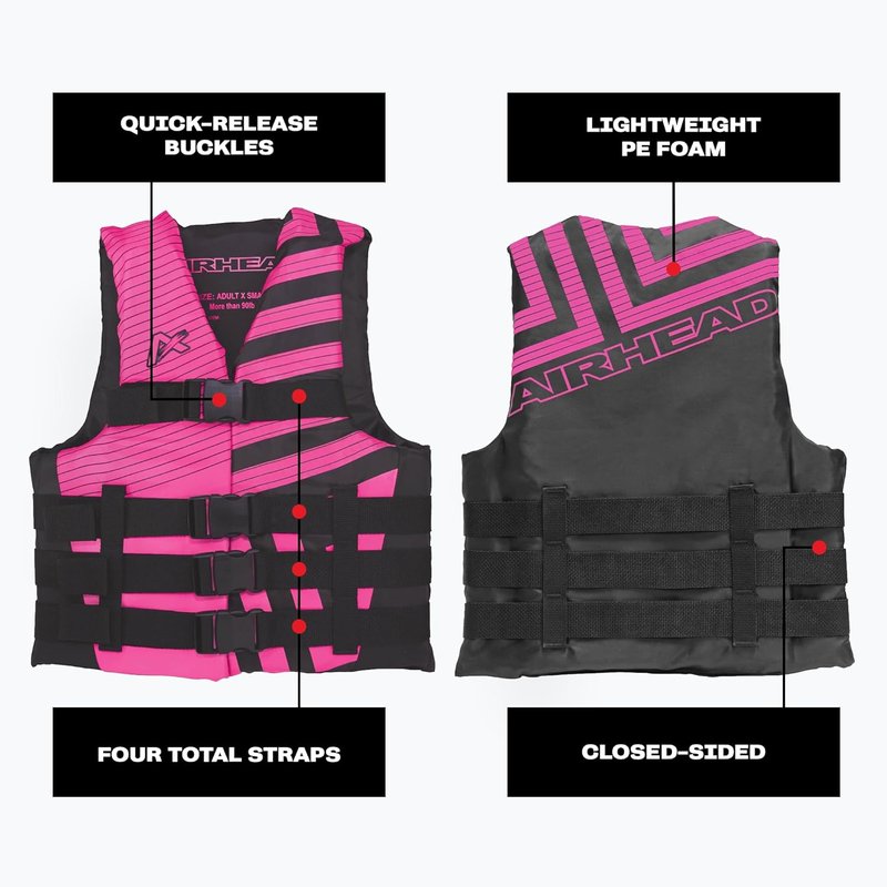 Airhead Life Jacket - USCG Approved Watersports Vest for Adults & Kids | Ideal for Boating, Tubing & Swimming