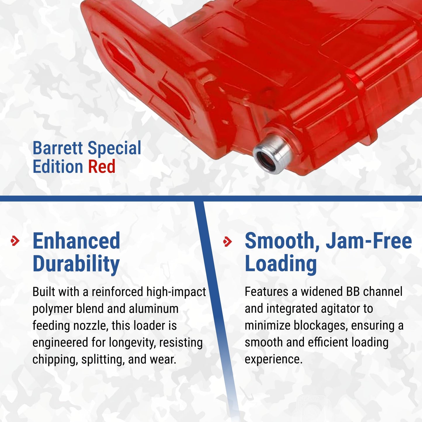 Evike Airsoft - 6mmProShop 500rd Airsoft Universal BB Speed Loader (Color: Large ~500rds / Barrett Special Edition Red)