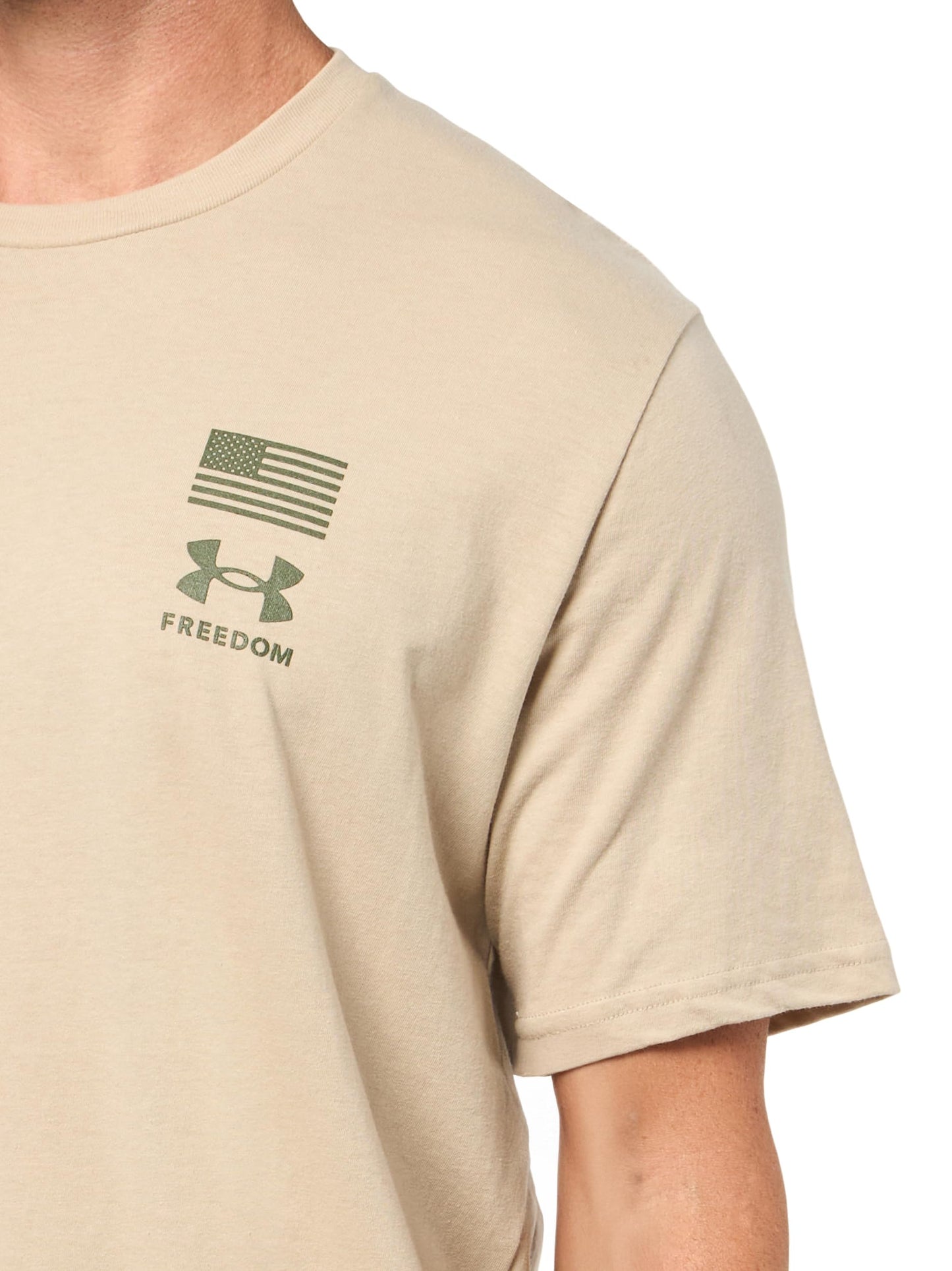 Under Armour Men's Freedom Flag Variation Short Sleeve T Shirt, (290) Desert Sand / / Marine OD Green, Large