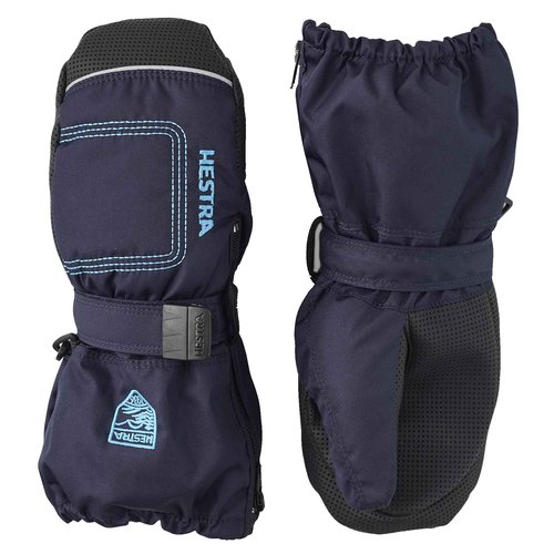 Hestra Baby Zip Long Mitt (Child 1-9yrs) | Waterproof, Insulated Mittens for Toddlers & Kids for Winter & Playing in The Snow - Dark Navy - 3