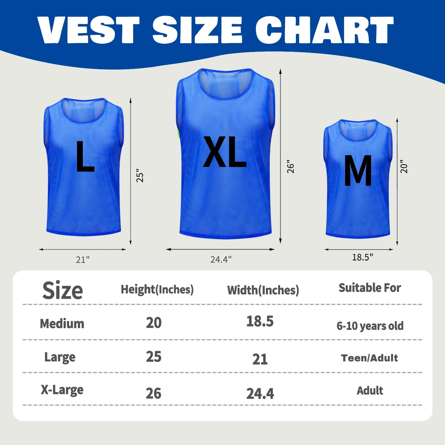 PULUOMASI 12/24/48PCS Pinnies Youth Team Pennies for Sports Kids and Scrimmage Vests for Soccer Basketball Jersey Practice