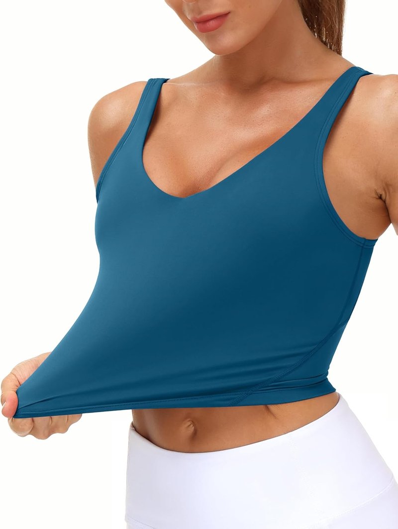Womens' Longline Wirefree Padded Sports Bra - Medium Support & Comfort