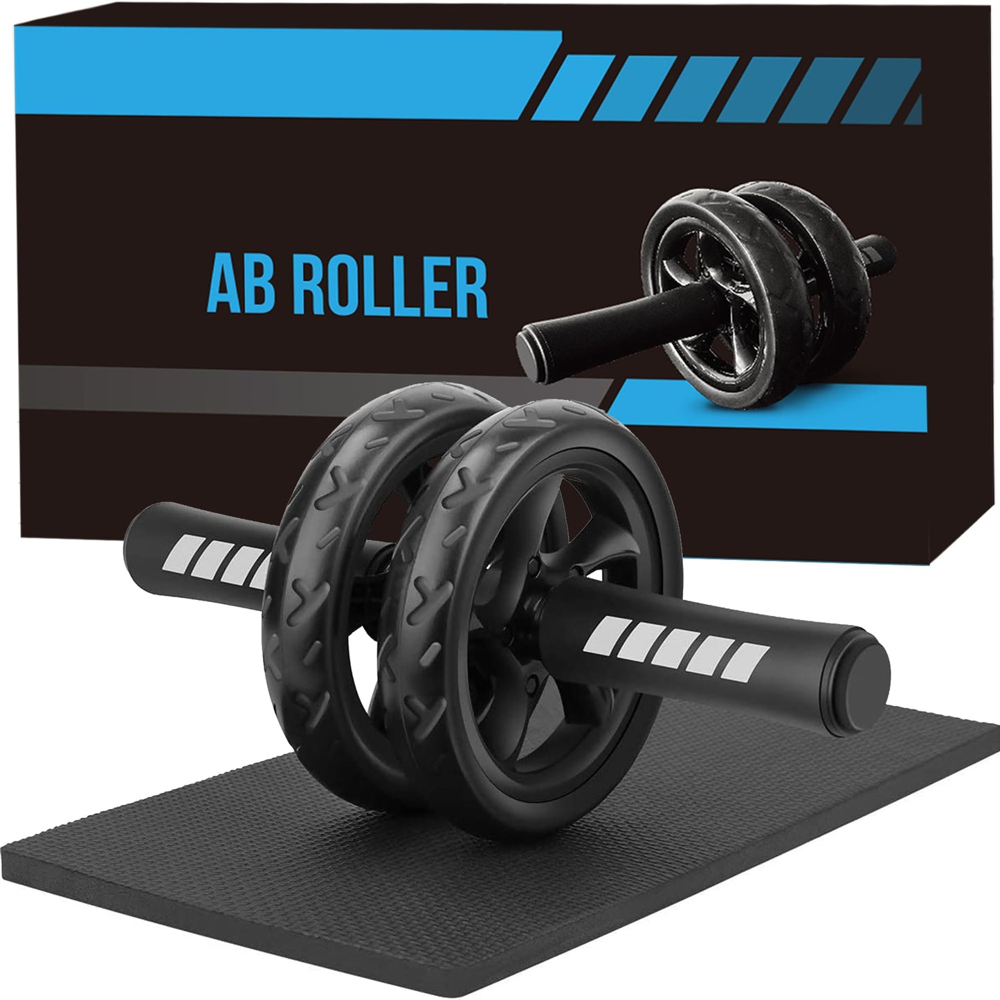 Ab Roller Wheel, Arespark Home Gym Equipment for Core Workout, No Noise Ab Roller Exercise Equipment with Knee Mat and Foam Handle, Fitness Abdominal Wheel Abs Workout Equipment for Home Gym Office