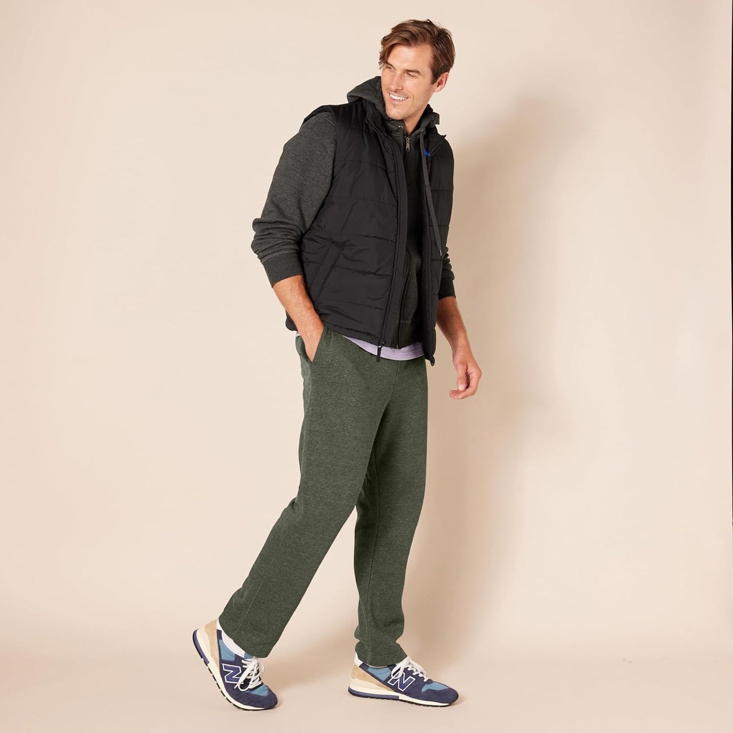 Men's Relaxed Straight Leg Fleece Sweatpants - Open Bottom | Big & Tall Sizes Available