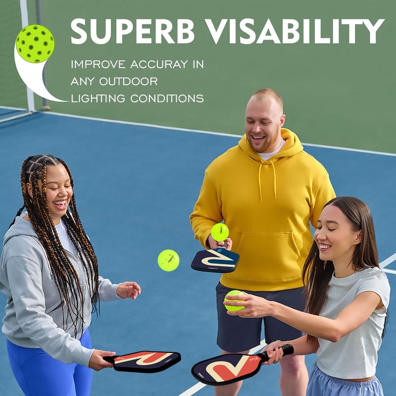 COBIKU Premium Outdoor Pickleballs Balls 6Pack - USAPA Approved Tournament and Competition Pickleball with Perfectly Balanced and Visibility, 40 Hole Pickleball Ideal for All Skill Levels - Neon Green