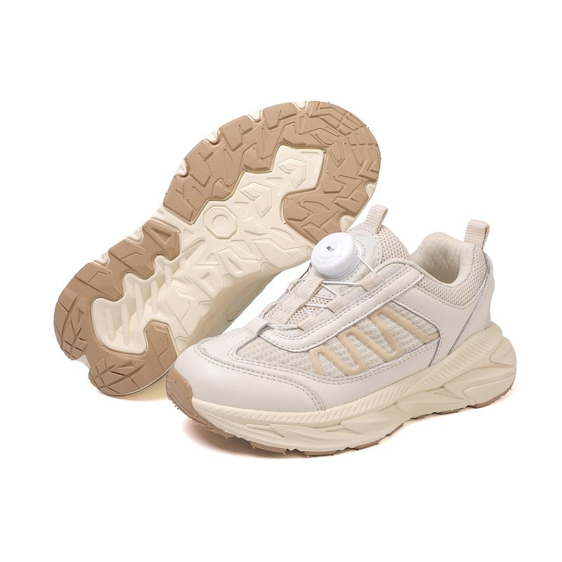 Boyuwarm Kids Running Shoes, Lightweight Athletic Tennis Sneakers, Boys Girls (Beige, Big Kid, 4, Numeric, US Footwear Size System, Medium)