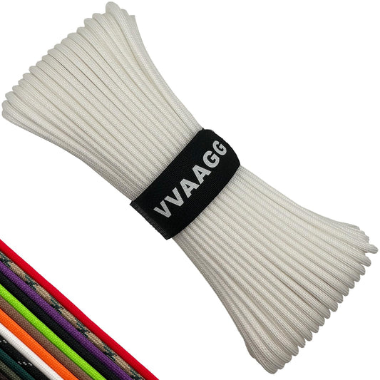 VVAAGG 550 Paracord Rope 100FT, 4mm Thin Tent Rope 550 Parachute Cord, Strong Long Nylon Rope, Outdoor Gear Camping Rope