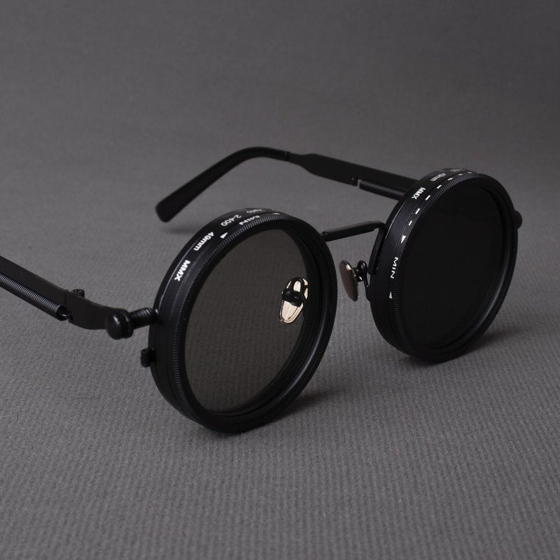 Adjustable Polarized Sunglasses with 1-9 Tint Levels - UV400 Protection & ND Filter Lenses - Unisex Round Frame Beach Eyewear