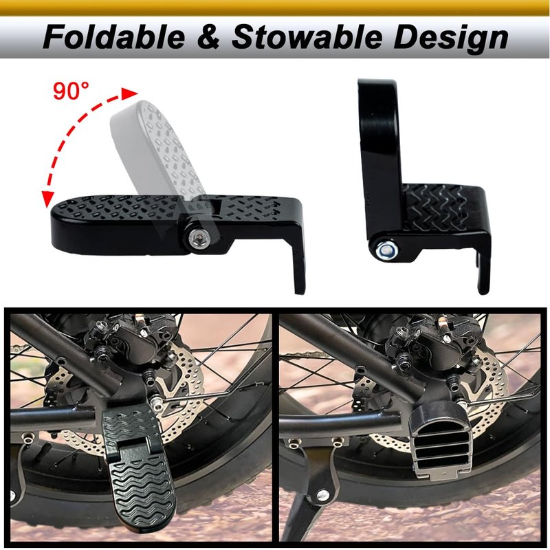 2PCS 15MM U Slot Bike Rear Pedals,Aluminium Alloy Bicycle Bike Peg, Non-Slip Ebike Pegs for Passenger, Folding Bike Rear Pedals for E-Bike, Mountain Bike,Road Bike, BMX Accessories