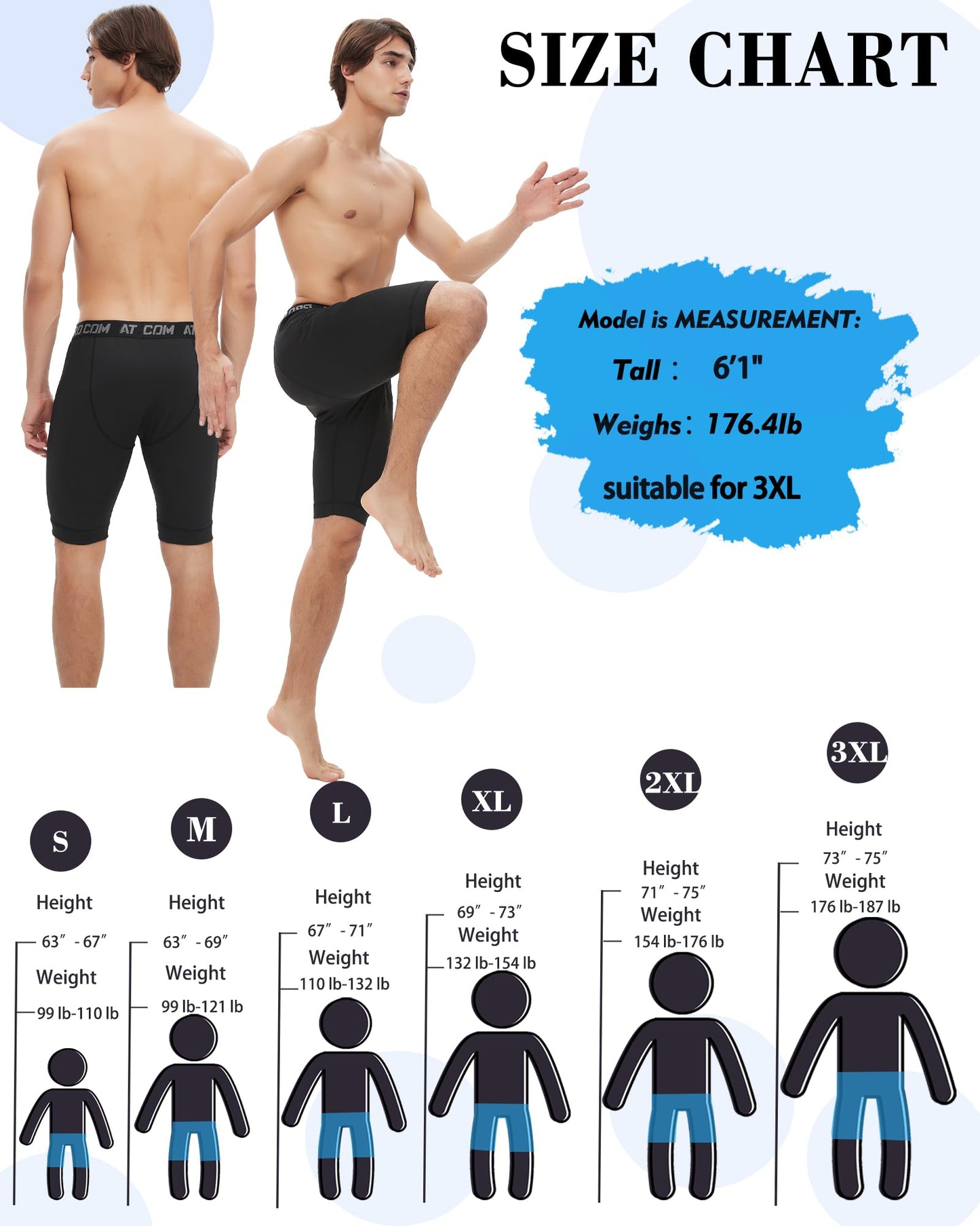 Antoyo 5 Pack Compression Short Men with Pocket Spandex Running Shorts