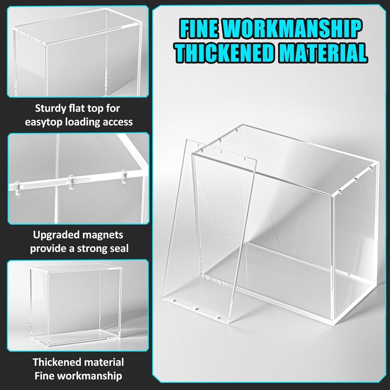 Acrylic Display Case for Trading Cards - 2-Pack Stackable Protector with Ultra-Thick Walls & Strong Magnets | Fits Elite Trainer Boxes
