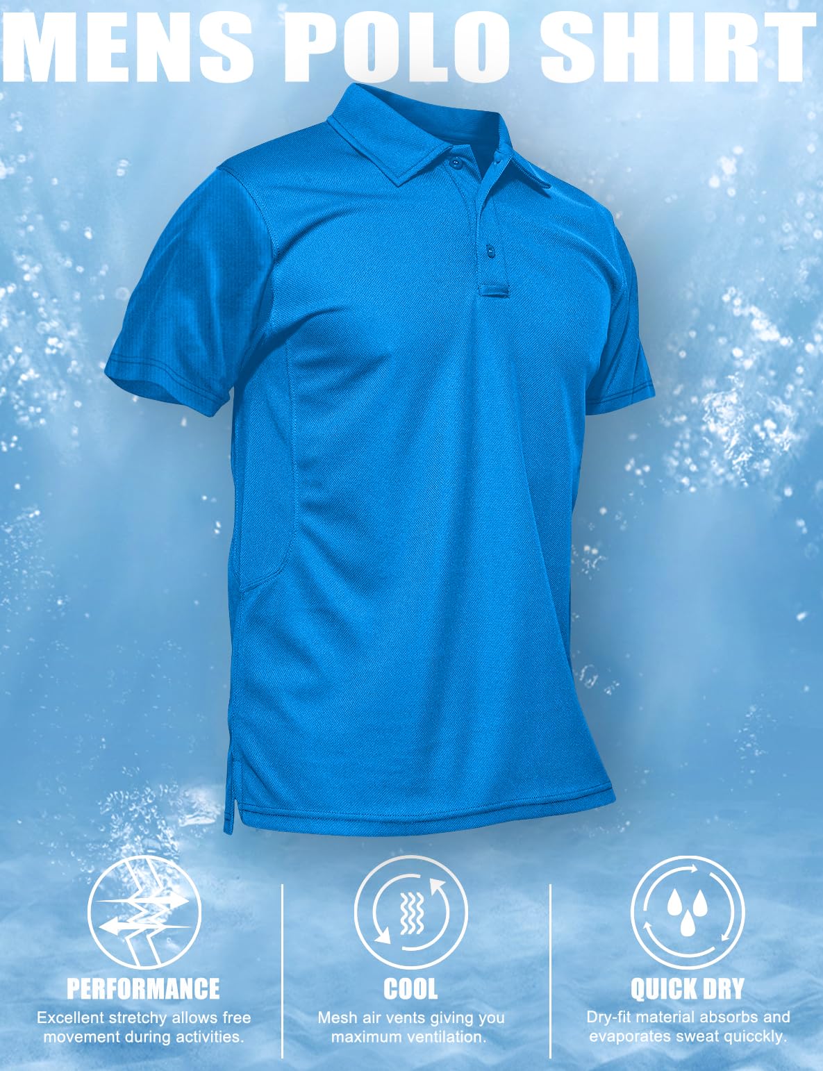 MAGCOMSEN Polo Shirts for Men Short Sleeve Mens Golf Polo Shirts Quick Dry Shirts Fishing Shirts Work Shirts for Men Casual Shirts Summer Shirts Golf Polo Shirts for Men